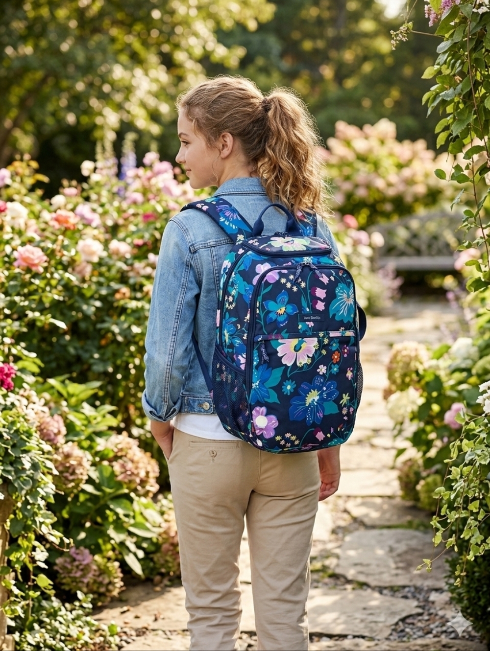 VERA BRADLEY Lighten Up Journey Backpack in Firefly Garden Print